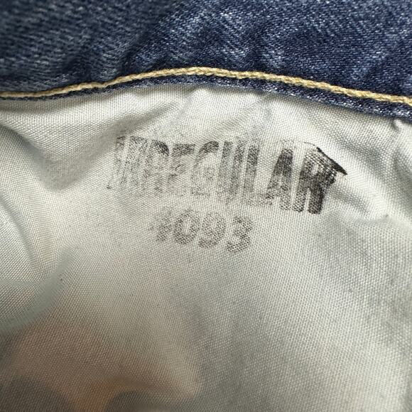 VTG 90s Levis 501 Button Fly Jeans Mens 38x32 Blue Baggy Wide Leg Irregular 4093 - Picture 9 of 11